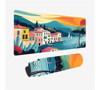 Tappetino Mouse Montagne Mousepad Città Tappetino Mouse XXL 90x30cm con Base in Gomma Antiscivolo, Bordi Cuciti Design, impermeabile, Lavabile, Pieghevole per Computer, Laptop, Regalo Uomo,Model993