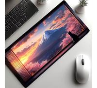 Tappetino Mouse Monte Fuji Tappetino Mouse xxl 100x50x0.3cm, Mousepad Gatto Cucire i Bordi Migliorare la Precisione e la Velocità, Mousepad per Scrivania Gaming Tastiera Wireless Pc Portatile JXL-3367