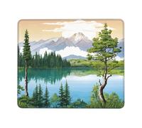 Tappetino Mouse, Mountain Lake View Sunny Day Nature Multifunzionale Tampone per Mouse Confortevole Tappetino da Gaming per Gamers Casa Pc 25X30cm