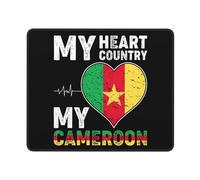Tappetino Mouse, My Heart My Country My Cameroon Gaming Tappetino Mouse Confortevole Mouse Pad Lavabile Tampone Per Mouse Per Gaming Laptop 25X30Cm