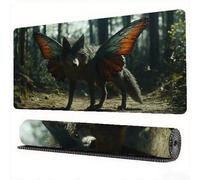 Tappetino Mouse Nero, Lupo Tappetino Mouse 700x300 mm Mousepad Gaming, Computer Sottomano Scrivania Superficie con Base in Gomma Antiscivolo Bordi Cuciti per Tastiera, Gaming, PC Portatile, Model632