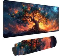 Tappetino Mouse Nero Tappetino Mouse Grande Albero Della Vita Esteso Gaming Mousepad XXL 1500x800x3 mm, Base in Gomma Impermeabile e Antiscivolo Sottomano Scrivania per Laptop Accessori Scrivania A-I