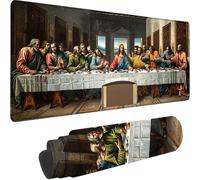 Tappetino Mouse Nero Tappetino Mouse Grande L'ultima Cena Esteso Gaming Mousepad XXL 700 x 400 x 3 mm, Base in Gomma Impermeabile e Antiscivolo Sottomano Scrivania per Laptop Accessori Scrivania 8-7