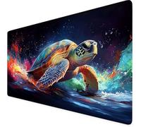 Tappetino Mouse nero, Tappetino Mouse XXL 800x400x3mm, Impermeabile tartaruga Mousepad con Base in Gomma Antiscivolo e Bordi Cuciti Design, Accessori Scrivania per Giocatore/Desktop/Ufficio F1-559