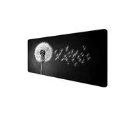 Tappetino Mouse Nero Tappetino Mouse XXL 900x500x3mm, Sottomano Scrivania, Esteso Con Bordi Cuciti Mousepad, Tappeto Scrivania Base in Gomma Antiscivolo, per PC, Computer, Laptop, Dente Leone D1-61
