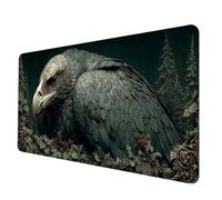 Tappetino Mouse Nero Tappetino Scrivania Grande 800 x 400mm, Mousepad Aquila Sottomano Scrivania con 3MM Bordi Cuciti, Impermeabile Mousepad Base in Gomma Antiscivolo per PC, Laptop, Gaming -hjw2506HX
