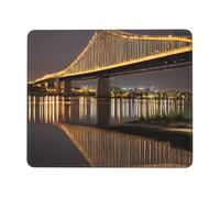 Tappetino Mouse, New York Manhattan Bridge Night Lavabile Tappetini per Il Mouse Base in Gomma Gaming Pad per Casa Gamers Tastiera 25X30cm
