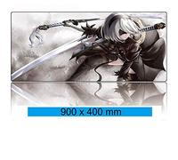 Tappetino Mouse NieR Automata Tappetino per XXL Mouse da Gioco - Gaming Mousepad Extra Grande 900 x 400mm - Pad 3mm con Base in Gomma Antiscivolo - Spessore 3mm Anime Tappetino Mouse, C