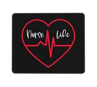 Tappetino Mouse Nurse Red Love Heart Heartbeat Tappetino per Mouse Portatile Mouse Pad Soft Accessori Gaming per Pc E Laptop Computer Casa M