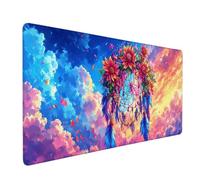 Tappetino Mouse Nuvola Mousepad Cacciatore di sogni Tappetino Mouse XXL 900 x 400 Sottomano Scrivania Grande con Base in Goa Antiscivolo Accessori per Computer, Migliora Precisione e Velocità d6089