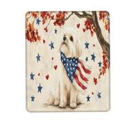 Tappetino Mouse Pad, 4Th of July Independence Day Lhasa Apso Dog Puppy Dog Tappetino da Gaming Confortevole Tampone per Mouse Lavabile Tappetino per Mouse per Laptop Notebook 25X30Cm