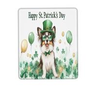 Tappetino Mouse Pad, Happy St. Patrick's Day Australian Shepherd Dog Puppy Dog Tappetini Mouse Antisfilacciamento Tappetini per Il Mouse da Gioco Multifunzionale Tappetino da Gaming 25X30Cm