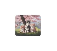 Tappetino Mouse Pad, Kittens Cherry Tree Tappetino per Il Mouse da Gioco Antiscivolo Gaming Mousepad Personalizzato Tappetino da Gaming per Gamers Computer 25X30Cm