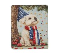Tappetino Mouse Pad, Maltese Dog 4Th of July Independence Day Puppy Dog Tappetino Mouse Pratica Tappetino per Il Mouse da Gioco Antiscivolo Mouse Pad per Casa Pc 25X30Cm