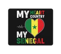 Tappetino Mouse Pad, My Heart My Country My Senegal Gaming Mousepad Antisfilacciamento Tappetini Mouse Personalizzato Tappetini Per Il Mouse Per Notebook Laptop 25X30Cm