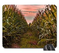 Tappetino Mouse Pad, Nature Plant Tree At The Court of Corn Field Mouse Pad Bordi Cuciti Tappetini per Il Mouse Confortevole Tappetini Mouse per Ufficio Casa 25X30Cm