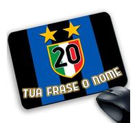 Tappetino Mouse Pad Personalizzabile con tua frase o nome Scudetto Stelle Calcio Campionato italiano ecc (Adatto a interista Tifoso Nerazzurro)