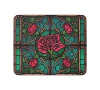Tappetino Mouse Pad, Roses Stained Glass Tappetini per Il Mouse da Gioco Antisfilacciamento Mousepad Confortevole Gaming Pad per Notebook Computer 25X30Cm