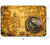 Tappetino Mouse Pad, Vintage Compass Lies On An Ancient Wor-LD Map Tappetino per Mouse Confortevole Mouse Pad Lavabile Tappeto Mouse per Gamers Pc 25X30Cm