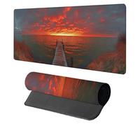Tappetino Mouse Paesaggio, Tappetino Mouse XXL 1200x600x3mm, Mousepad Gaming Accessori Scrivania, Sottomano Scrivania con Base in Gomma Antiscivolo, Ufficio Accessori, per Ufficio, PC, Rosso G-1734