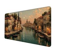 Tappetino Mouse Paesaggio Tappetino Scrivania Grande 800 x 400mm, Mousepad Venezia Sottomano Scrivania con Bordi Cuciti, Impermeabile Mousepad Base in Gomma Antiscivolo per PC, Laptop -hjw25063T