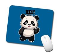 Tappetino Mouse, Panda Waving Hi Hello Greetings Friend Bordi Cuciti Mouse Pad Superficie Liscia Mousepad per Pc Notebook Computer 25X30cm