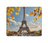 Tappetino Mouse Paris Eiffel Tower with Autumn Leaves Accessori Gaming Superficie Antipolvere Mousepad Portatile Mouse Pad per Computer Pc E Laptop Casa S