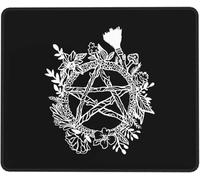 Tappetino Mouse Pentacle Wreath Wicca Witch Pagan Tappetino per Mouse Base Antiscivolo Accessori Gaming Gaming Mousepad per Ufficio Casa Pc E Laptop S