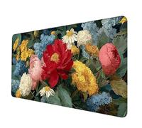 Tappetino Mouse Pianta Tappetino Scrivania Grande 1500 x 800mm, Mousepad Fiore Sottomano Scrivania con Bordi Cuciti, Impermeabile Mousepad Base in Gomma Antiscivolo per PC, Laptop, Gaming -hjw2506TG