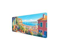 Tappetino Mouse Piccola Città 900x500x3mm Tappetino Mouse XXL Mouse pad con Bordi Cuciti Tappeto Scrivania, Base in Gomma Antiscivolo Mousepad, per PC, Laptop Migliora la Precisione (Pianta) D1-902