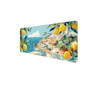 Tappetino Mouse Piccola Città Tappetino Mouse XXL 600x300x3mm, Sottomano Scrivania, Esteso Con Bordi Cuciti Grande Mousepad, Tappeto Scrivania Base in Gomma Antiscivolo, per PC,Computer, Limone D1-549