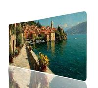 Tappetino Mouse Piccola città Tappetino Mouse xxl 70x30x0.3cm Mousepad Mare Cucire i Bordi Migliorare la Precisione e la Velocità Mousepad per Scrivania Gaming Tastiera Wireless Pc Portatile Model7780