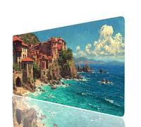 Tappetino Mouse Piccola città Tappetino Mouse xxl 800x400x3mm Mousepad Mare Cucire i Bordi Migliorare la Precisione e la Velocità Mousepad per Scrivania Gaming Tastiera Wireless Pc Portatile Model5445