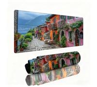 Tappetino Mouse Piccola Città Tappeto Scrivania 1000x500x3mm Tappetino Mouse Gaming Bellissimo Mousepad Esteso Base In Gomma Impermeabile e Antiscivolo Accessori per Computer,Proteggi Scrivania W1-286