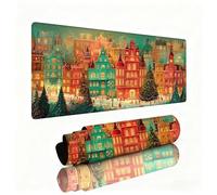 Tappetino Mouse Piccola Città Tappeto Scrivania 700x400x3mm Tappetino Mouse Gaming Natale Mousepad Durevole Base In Gomma Impermeabile e Antiscivolo Accessori per Computer, Proteggi Scrivania W1-841