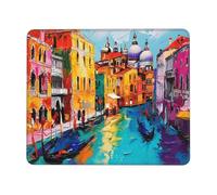 Tappetino Mouse Piccolo 180 x 220 mm, Tappetini Mouse Gaming Città dell'acqua di Venezia, Mousepad Impermeabile e Antiscivolo, con Bordo Cucito, Pratica e Facile da Pulire, Ufficio, Laptop, PC l-887