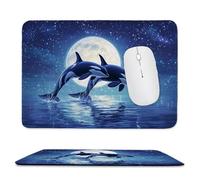 Tappetino Mouse Piccolo 240 x 200 mm, Tappetini Mouse Gaming Luna balena assassino, Mousepad Impermeabile e Antiscivolo, con Bordo Cucito, Pratica e Facile da Pulire, Ufficio, Laptop, PC l-989