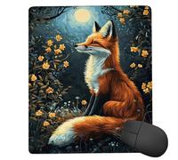 Tappetino Mouse Piccolo 250 x 200 mm - Tappetino Mouse Gaming volpe luna Mousepad - Controllo Preciso del Mouse Migliora la Velocità e la Precisione - Tenuta Stabile - Accessori Scrivania ti366