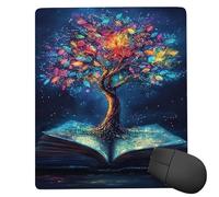 Tappetino Mouse Piccolo 260 x 210 mm, Tappetini Mouse Gaming Albero magico, Mousepad Impermeabile e Antiscivolo, con Bordo Cucito, Pratica e Facile da Pulire, Ufficio, Laptop, PC, Regalo per uomo l618