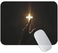 Tappetino Mouse Piccolo 260x210x3mm Cristo, Tappetino Mouse Nero, Tessuto Morbido e Durevole con Retro in Gomma per Precisione, Silenzioso e Comfortevole, Perfetto per Laptop, Gaming, Scrivania M3-997