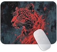 Tappetino Mouse Piccolo 260x210x3mm Leopardo, Tappetino Mouse Rosso, Tessuto Morbido e Durevole con Retro in Gomma per Precisione, Silenzioso e Comfortevole, Perfetto per Laptop, Gaming, Regalo M3-513