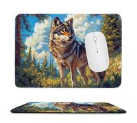 Tappetino Mouse Piccolo 270 x 220 mm - Tappetino Mouse Gaming Lupo Luna Mousepad - Controllo Preciso del Mouse Migliora la Velocità e la Precisione - Tenuta Stabile - Accessori Scrivania ti619