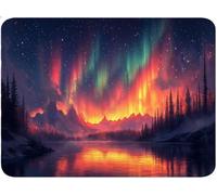 Tappetino Mouse Piccolo 300 x 350 x 3 mm, Tappetino Scrivania Mouse Pad da Gioco, Portatile, Scorrimento Facile, Migliora Velocità e Precisione, Accessori per L’ufficio Luce del Nord montagna qw-9