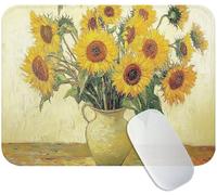 Tappetino Mouse Piccolo 300x250x3mm Girasole, Tappetino Mouse Giallo, Tessuto Morbido e Durevole con Retro in Gomma per Precisione, Silenzioso e Comfortevole, Perfetto per Laptop, Gaming, Regalo M3-11