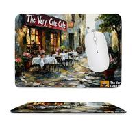 Tappetino Mouse Piccolo 340 x 280 mm - Tappetino Mouse Gaming Caffè Vista strada Mousepad - Controllo Preciso del Mouse Migliora la Velocità e la Precisione - Tenuta Stabile -Accessori Scrivania ti555