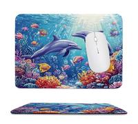 Tappetino Mouse Piccolo 340 x 280 mm - Tappetino Mouse Gaming delfini oceano Mousepad - Controllo Preciso del Mouse Migliora la Velocità e la Precisione - Tenuta Stabile - Accessori Scrivania ti327
