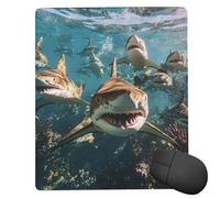 Tappetino Mouse Piccolo 340 x 280 mm - Tappetino Mouse Gaming squali marini Mousepad - Controllo Preciso del Mouse Migliora la Velocità e la Precisione - Tenuta Stabile - Accessori Scrivania ti338