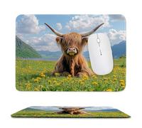 Tappetino Mouse Piccolo 400 x 300 mm, Tappetini Mouse Gaming bovine dell'altopiano, Mousepad Impermeabile e Antiscivolo, con Bordo Cucito, Pratica e Facile da Pulire, Ufficio, Laptop, PC l-244