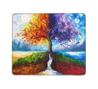 Tappetino Mouse Piccolo 420 x 350 mm, Tappetini Mouse Gaming Albero delle quattro stagioni, Mousepad Impermeabile e Antiscivolo, con Bordo Cucito, Pratica e Facile da Pulire, Ufficio, Laptop, PC l-861