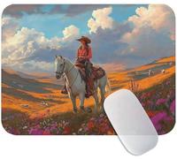 Tappetino Mouse Piccolo 420x350x3mm Cavaliere, Tappetino Mouse Paesaggio, Tessuto Morbido e Durevole con Retro in Gomma per Precisione, Silenzioso e Comfortevole, Perfetto per Laptop, Gaming M3-419